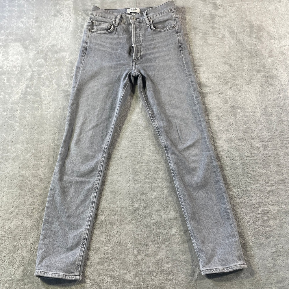 AGOLDE Nico Jeans Womens 24 Gray High Rise Slim Fit Preppy Grunge Casual Boho